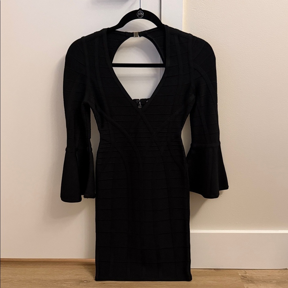Herve Leger Black Long Sleeve Dress